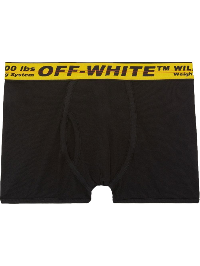 Shop Off-white Classic Industrial Waistband Boxers In Black