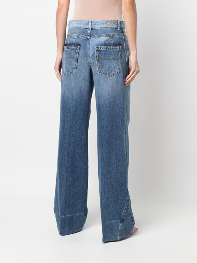 Shop Philosophy Di Lorenzo Serafini Wide-leg Mid-rise Jeans In Blue