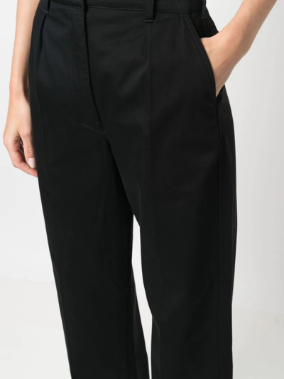 Shop Lemaire Straight-leg Tailored-cut Trousers In Black