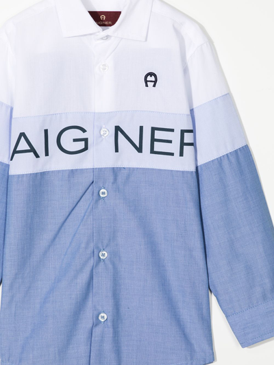 Shop Aigner Two Tone Shirt In Blue