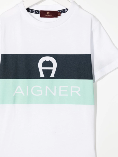 Shop Aigner Teen Logo-print Short-sleeved T-shirt In White