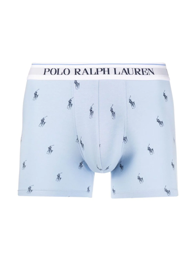Shop Polo Ralph Lauren Polo Pony Waistband Boxers In Blue
