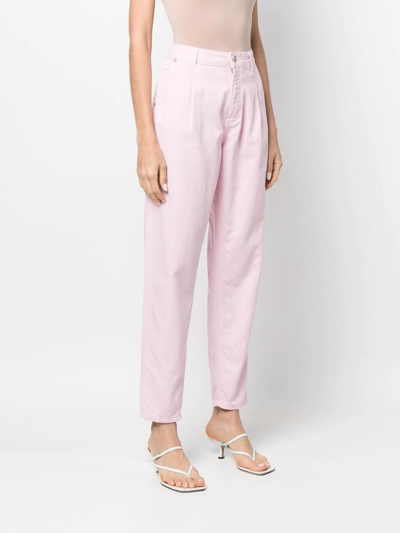 Shop Essentiel Antwerp High-waisted Tapered Jeans In Pink