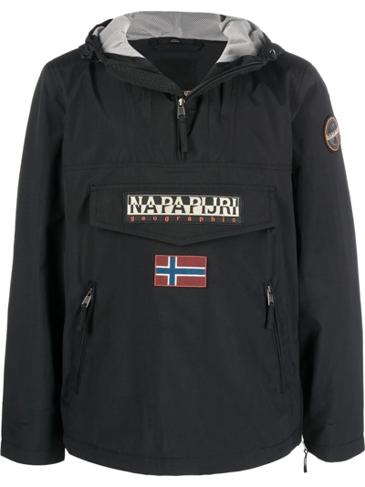 Shop Napapijri Rainforest Hooded Jacket In Black