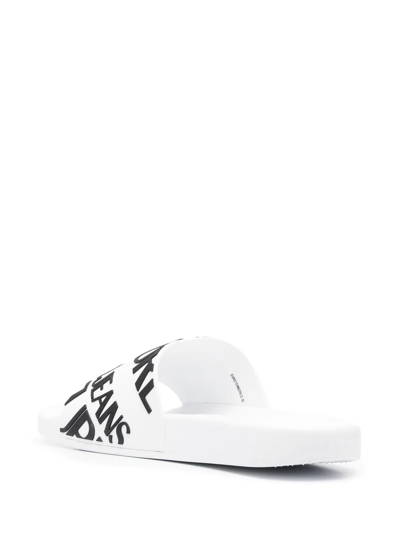 Shop Versace Jeans Couture Logo-print Pool Sliders In White