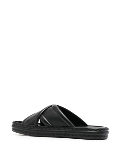 Shop Fendi Ff Logo-embossed Slide Sandals In Black