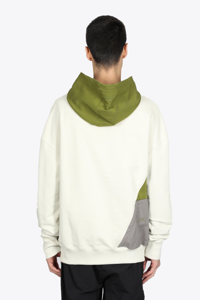 Shop A-cold-wall* Knitted Conceal Hoodie Multicolor Hoodie With Ripstop Pocket - Knitted Conceal Hoodie In Beige