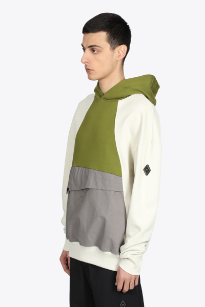 Shop A-cold-wall* Knitted Conceal Hoodie Multicolor Hoodie With Ripstop Pocket - Knitted Conceal Hoodie In Beige