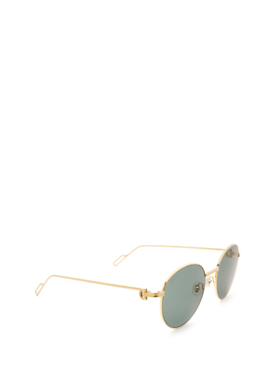 Shop Cartier Ct0249s Gold Sunglasses