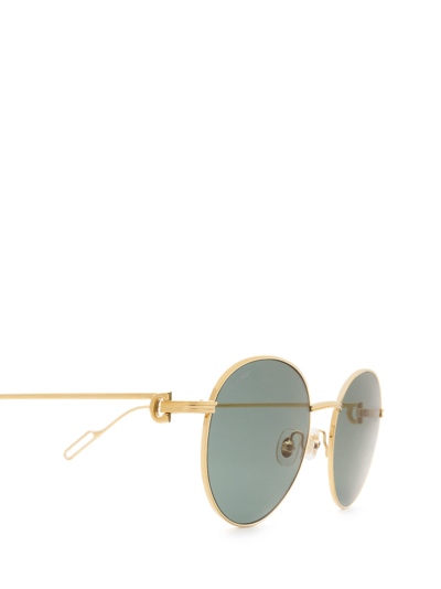 Shop Cartier Ct0249s Gold Sunglasses