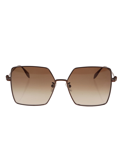 Shop Alexander Mcqueen Glasses In Brown