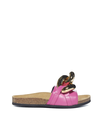 Shop Jw Anderson Flat Shoes In Fucsia Chain Gold