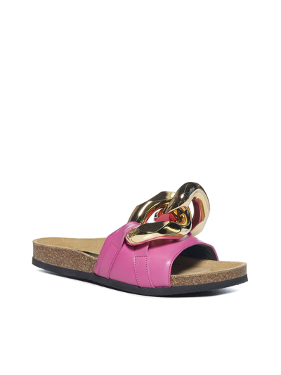 Shop Jw Anderson Flat Shoes In Fucsia Chain Gold