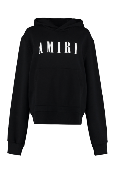 Amiri Logo-print Cotton Hoodie In Black