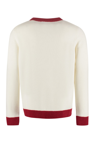 Shop Casablanca Cotton Crew-neck Sweater In Ivory