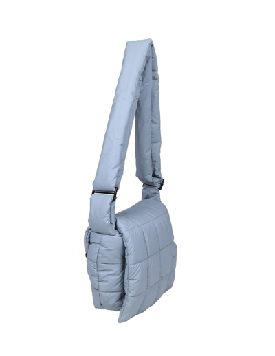 Shop Veecollective Vee Collective Messenger Bag In Quilted Fabric In Stone