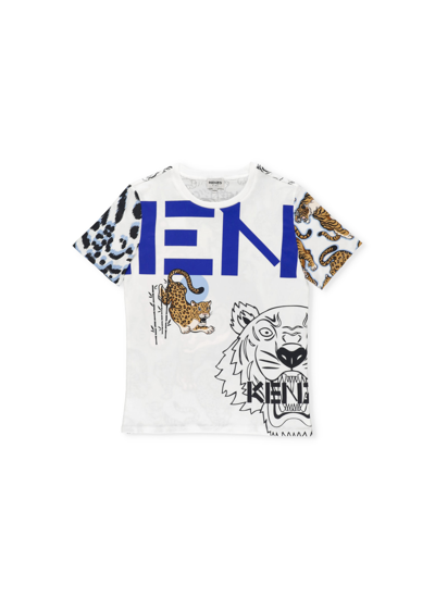 Shop Kenzo Multi-icons T-shirt In Ecru