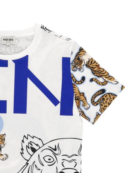 Shop Kenzo Multi-icons T-shirt In Ecru