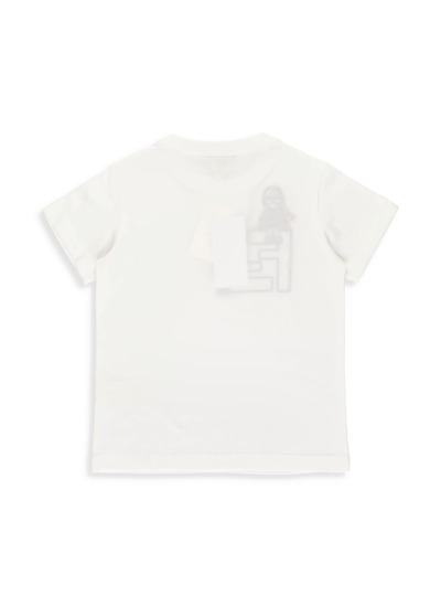 Shop Fendi Embroidered T-shirt In Gesso