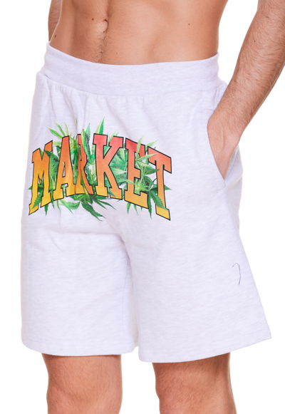 Shop Market Logo Shorts In Grey