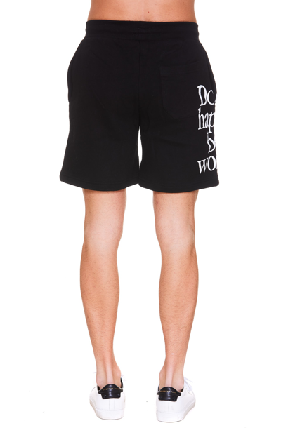 Shop Market Dont Happy Be Worry Shorts In Black