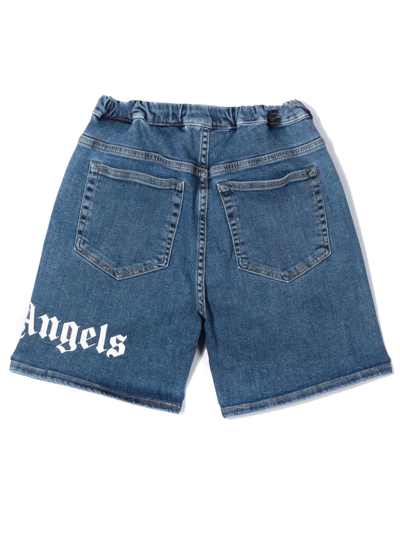 Shop Palm Angels Blu Cotton Jeans