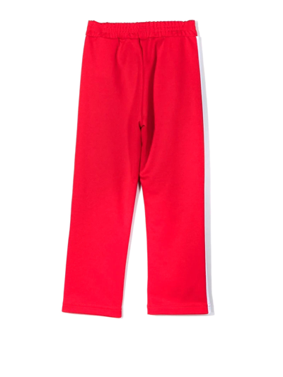 Shop Palm Angels Red Cotton Track Pants In Rosso