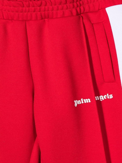 Shop Palm Angels Red Cotton Track Pants In Rosso