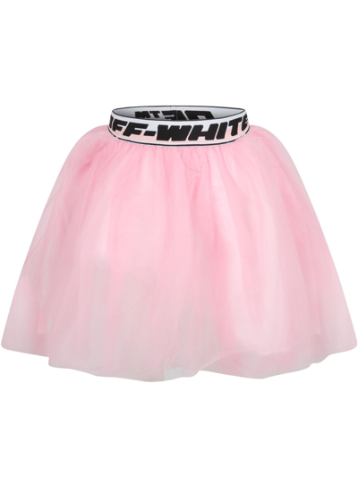 Shop Off-white Skirt In Pink Tulle Fabric In Rosa