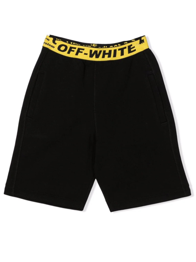 Shop Off-white Black Cotton Shorts In Nero