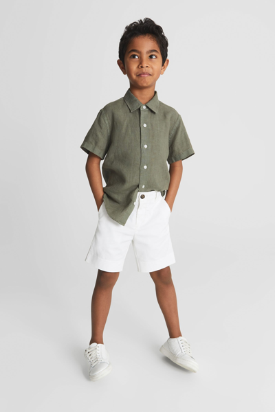Shop Reiss Wicket - White Junior Casual Chino Shorts, Age 6-7 Years