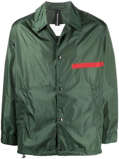 Shop Mackintosh Tape Teeming Shirt Jacket In Green