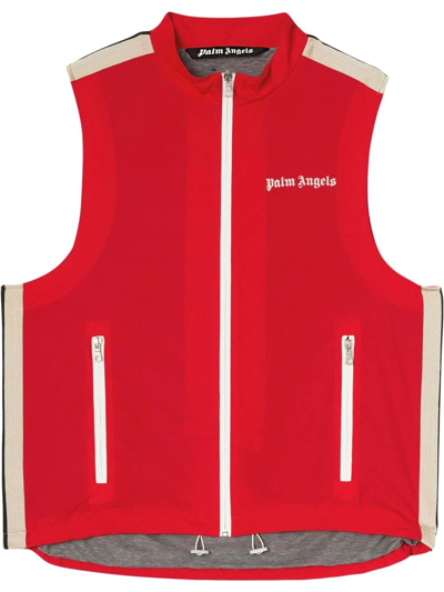 Shop Palm Angels Logo-print Gilet In Red