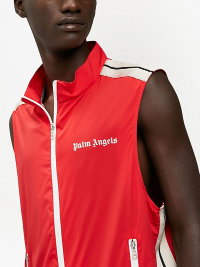 Shop Palm Angels Logo-print Gilet In Red