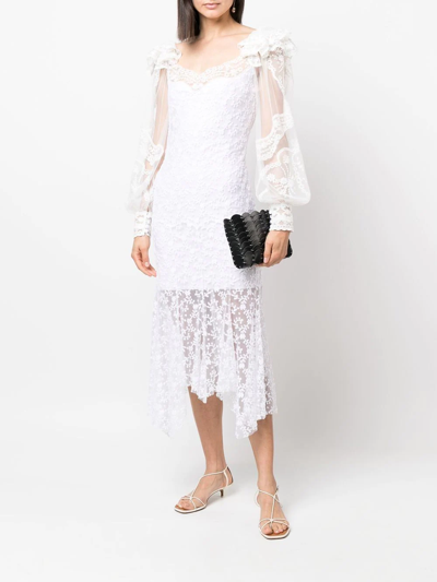 Shop Philosophy Di Lorenzo Serafini Floral-lace Mini Dress In Weiss