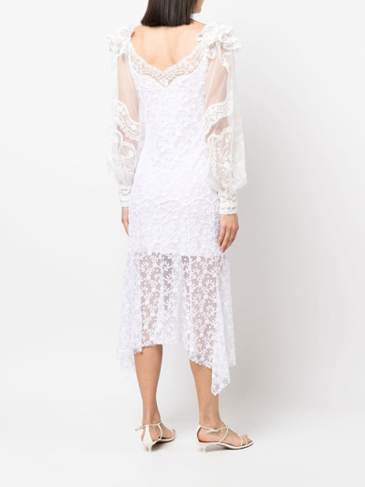 Shop Philosophy Di Lorenzo Serafini Floral-lace Mini Dress In Weiss