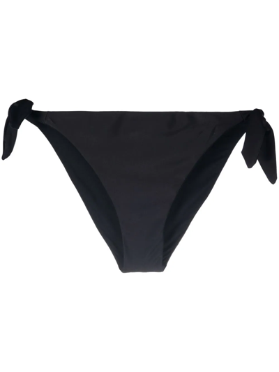 Shop Moschino Logo-print Tie-fastening Bikini Briefs In Black