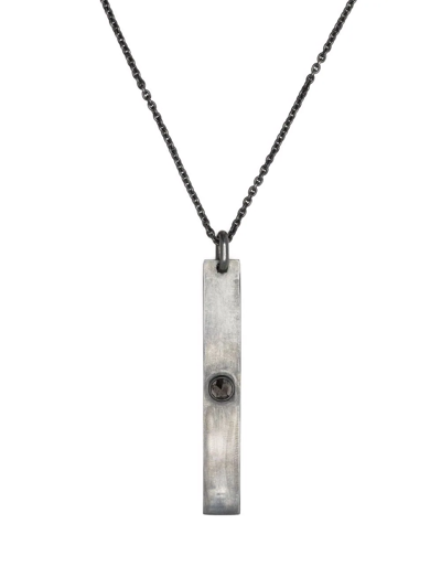 Plate-charm Necklace In Grau