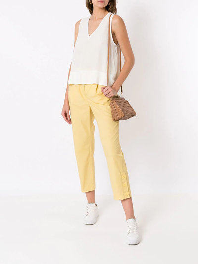 Shop Alcaçuz Clipper High-waisted Cropped Trousers In Yellow