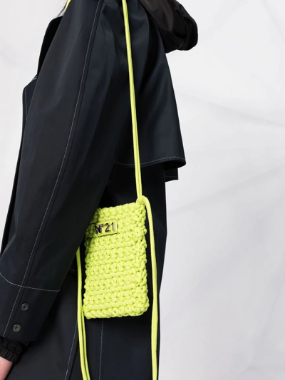 Shop N°21 Braided Mini Crossbody Bag In Yellow