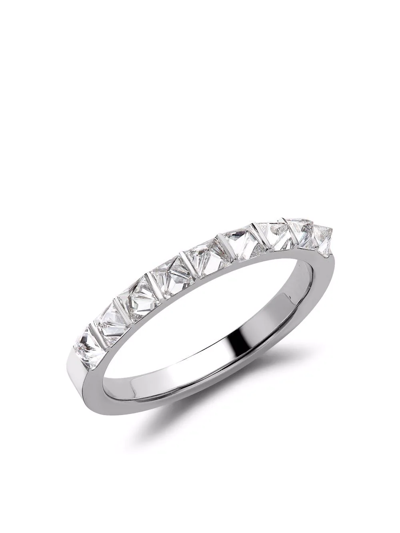 Shop Pragnell Platinum Rockchic Diamond Eternity Ring In Silber