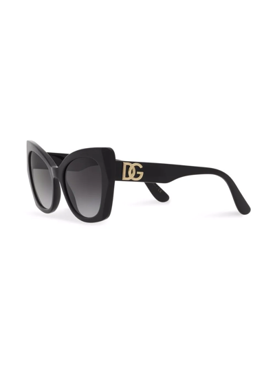 Shop Dolce & Gabbana Dg Crossed Sunglasses In Black