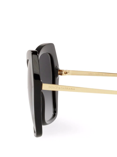 Shop Dolce & Gabbana Sicilian Taste Sunglasses In Black