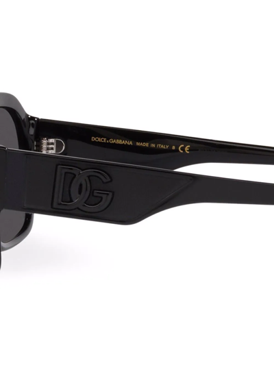 Shop Dolce & Gabbana Dg Crossed Pilot-frame Sunglasses In Black