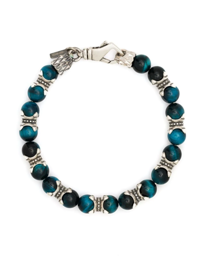 Shop Emanuele Bicocchi Beaded Claw Bracelet In Silver