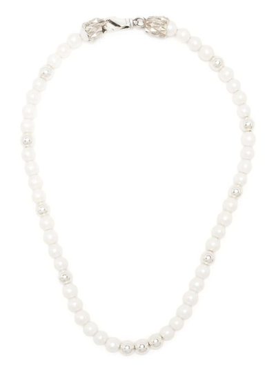 Shop Emanuele Bicocchi Freshwater Pearl Necklace In White