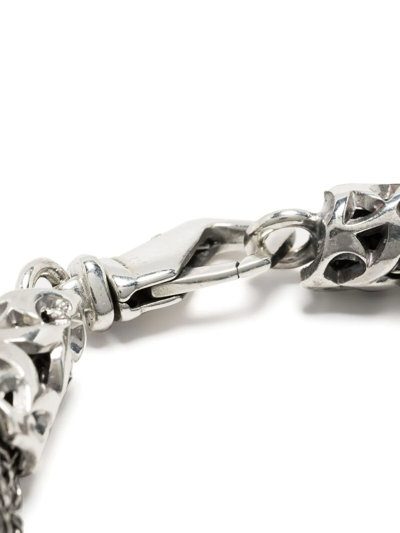 Shop Emanuele Bicocchi Beaded Claw Bracelet In Silver