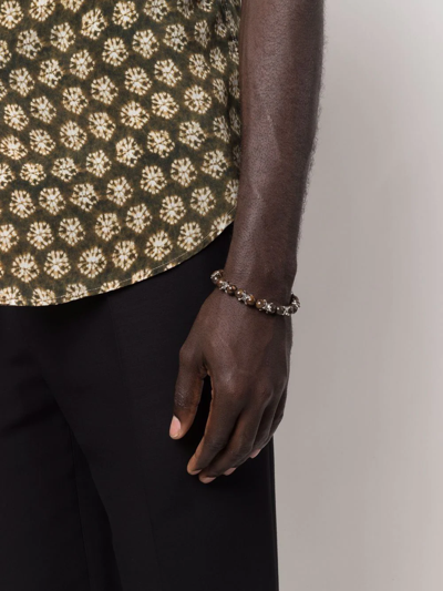 Emanuele Bicocchi Tiger Eye Beaded Bracelet In Brown
