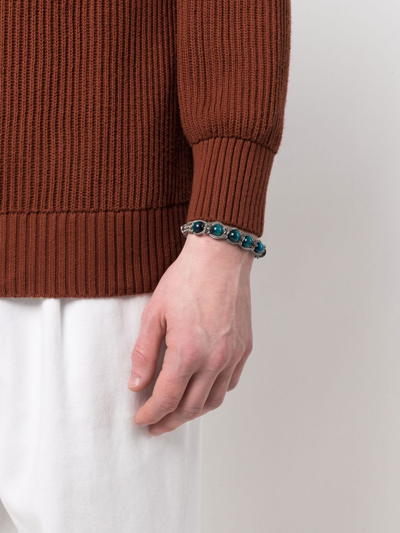 Emanuele Bicocchi Braided Bead Bracelet In Silver