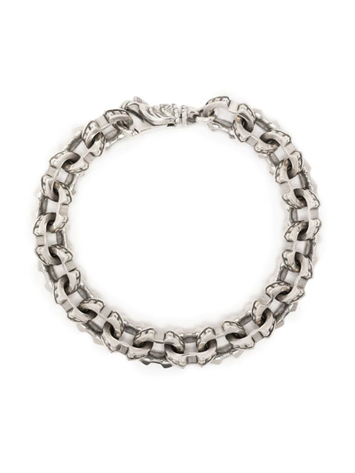 Shop Emanuele Bicocchi Spike Chain-link Bracelet In Silber